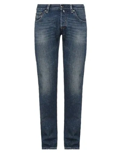Moorer Man Jeans Blue Size 35 Cotton, Elastane