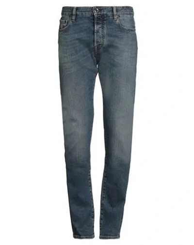 Moorer Man Jeans Blue Size 35 Cotton, Polyurethane