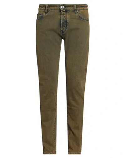 Moorer Man Jeans Military Green Size 34 Cotton, Elastane