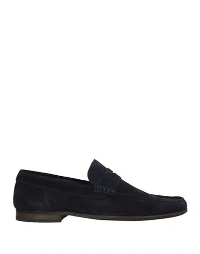 Moorer Man Loafers Navy Size 9 Leather In Blue