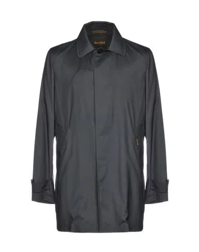 Moorer Man Overcoat & Trench Coat Charcoal Size 40 Virgin Wool, Silk In Black