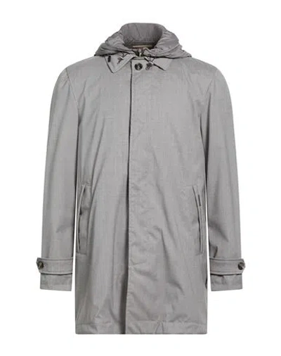 Moorer Man Overcoat & Trench Coat Grey Size 38 Wool, Silk, Elastane In Gray