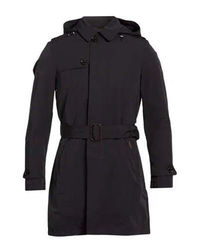 Moorer Man Overcoat & Trench Coat Midnight Blue Size 32 Cotton, Polyester In Black