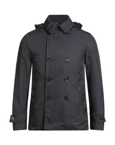 Moorer Man Overcoat & Trench Coat Midnight Blue Size 34 Polyester In Black