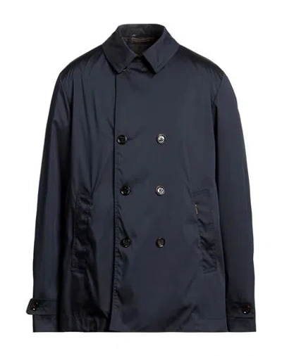 Moorer Man Overcoat & Trench Coat Midnight Blue Size 40 Polyester, Elastane