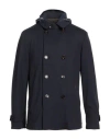 Moorer Man Overcoat & Trench Coat Midnight Blue Size 42 Viscose, Polyamide, Elastane In Blue