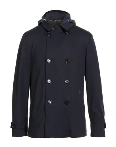 Moorer Man Overcoat & Trench Coat Midnight Blue Size 42 Viscose, Polyamide, Elastane