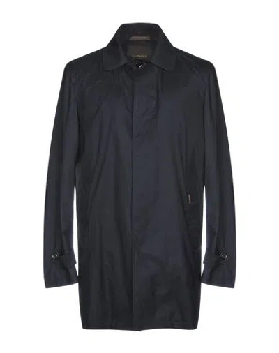 Moorer Man Overcoat & Trench Coat Midnight Blue Size 46 Virgin Wool, Silk, Elastolefin