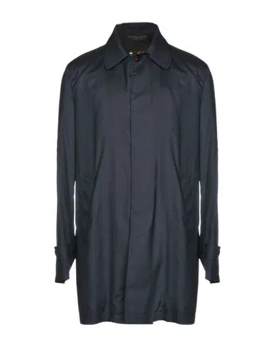 Moorer Man Overcoat & Trench Coat Midnight Blue Size 48 Virgin Wool, Silk In Black