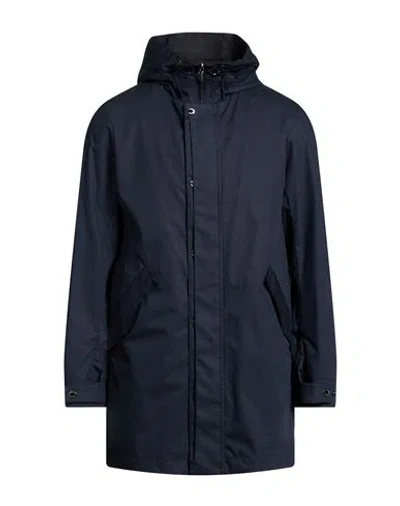 Moorer Man Overcoat & Trench Coat Navy Size 44 Cotton, Polyester In Blue