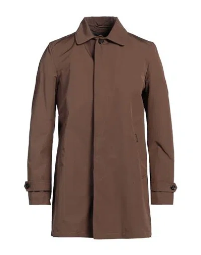 Moorer Man Overcoat & Trench Coat Taupe Size 46 Cotton, Polyester, Polyamide In Grey
