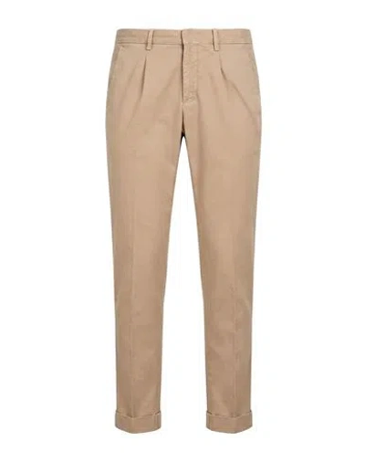 Moorer Man Pants Beige Size 26 Cotton, Elastane In Pattern