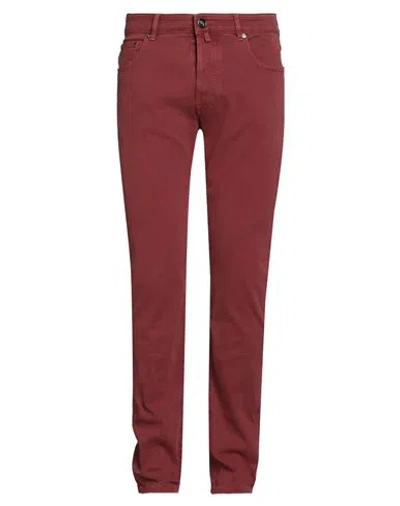 Moorer Man Pants Brick Size 35 Cotton, Elastane In Brown