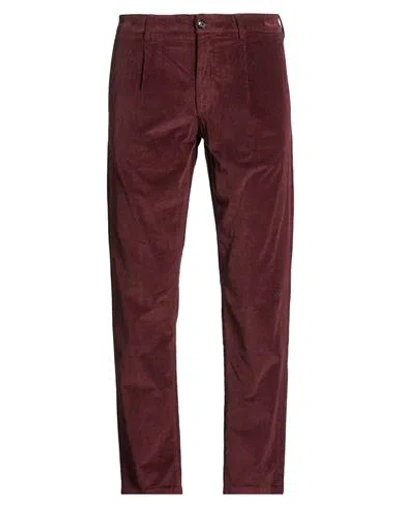 Moorer Man Pants Burgundy Size 30 Cotton, Elastane In Brown