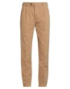 Moorer Man Pants Camel Size 42 Cotton, Wool, Elastane In Brown