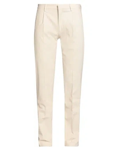 Moorer Man Pants Cream Size 38 Cotton, Wool, Elastane In Neutral