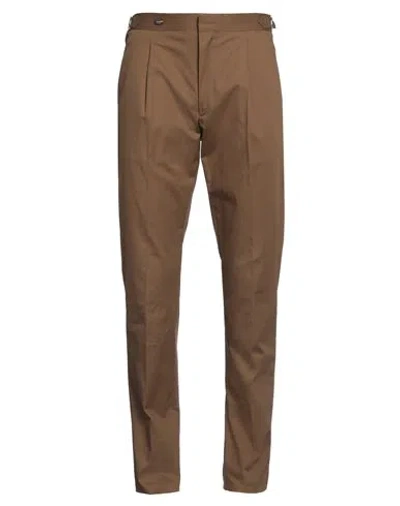Moorer Man Pants Khaki Size 42 Cotton, Elastane In Beige