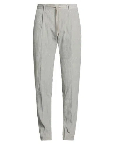 Moorer Man Pants Light Grey Size 32 Cotton, Elastane In Gray