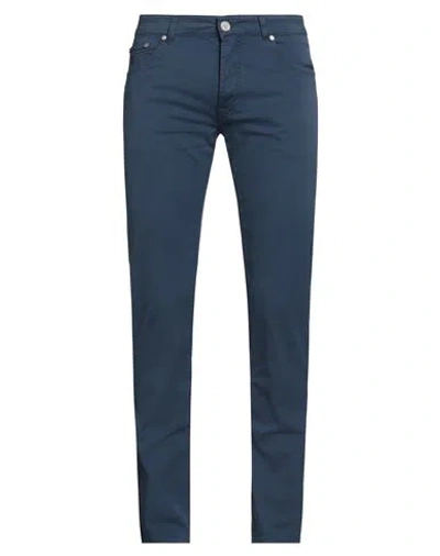 Moorer Man Pants Midnight Blue Size 34 Cotton, Silk, Elastane