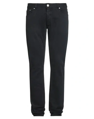 Moorer Man Pants Midnight Blue Size 35 Cotton, Elastane In Black