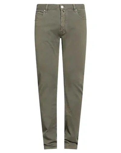 Moorer Man Pants Military Green Size 35 Cotton, Elastane