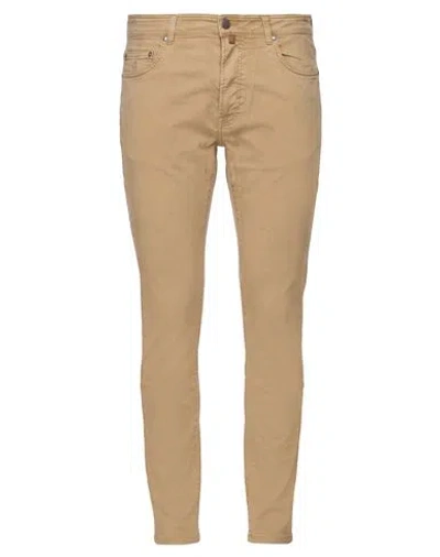 Moorer Man Pants Sand Size 33 Cotton, Lycra, Silk, Elastane In Nude