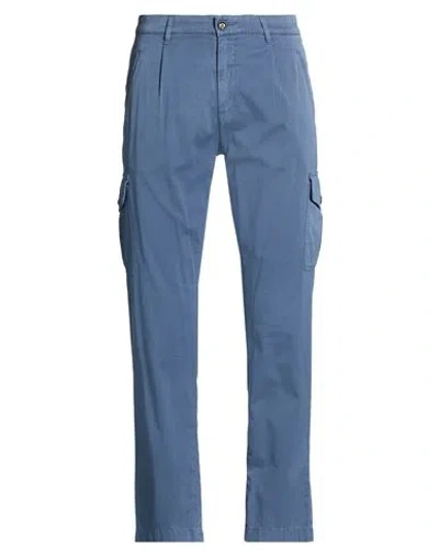 Moorer Man Pants Slate Blue Size 38 Cotton, Silk, Elastane