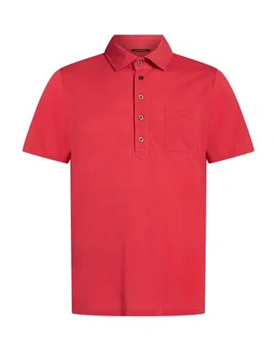 Moorer Man Polo Shirt Coral Size 38 Cotton In Red