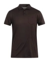Moorer Man Polo Shirt Dark Brown Size 46 Cotton In Brown