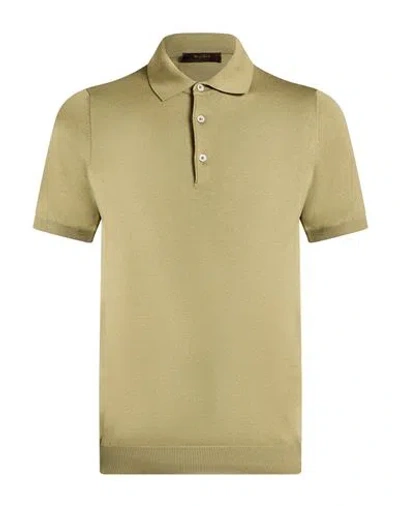 Moorer Man Polo Shirt Green Size 38 Silk, Cotton