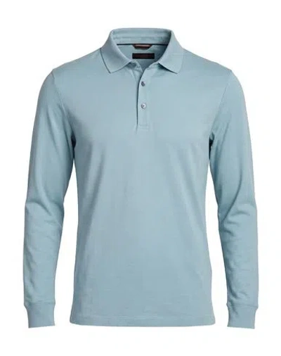 Moorer Man Polo Shirt Light Blue Size 38 Cotton