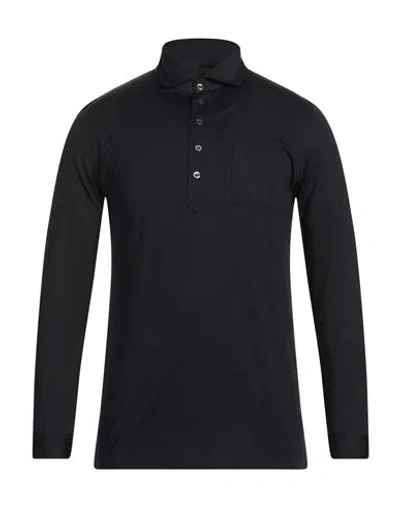 Moorer Man Polo Shirt Midnight Blue Size 36 Cotton In Black