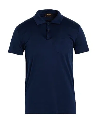 Moorer Man Polo Shirt Midnight Blue Size 46 Cotton In Multi
