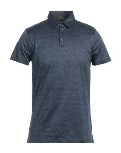 Moorer Man Polo Shirt Midnight Blue Size 50 Cotton