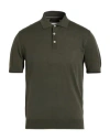 Moorer Man Polo Shirt Military Green Size 44 Cotton In Green
