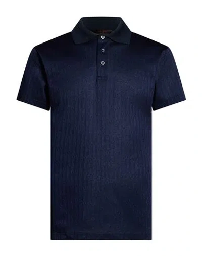 Moorer Man Polo Shirt Navy Size 36 Cotton In Blue