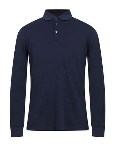 Moorer Man Polo Shirt Navy Size 46 Cotton In Blue