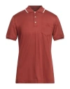 Moorer Man Polo Shirt Rust Size 46 Cotton In Red
