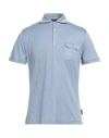 Moorer Man Polo Shirt Sky Blue Size 48 Cotton In Blue
