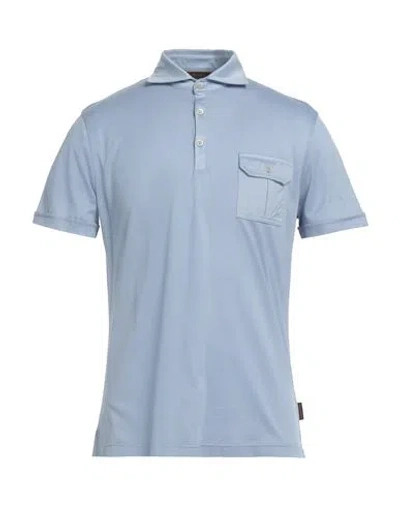 Moorer Man Polo Shirt Sky Blue Size 48 Cotton