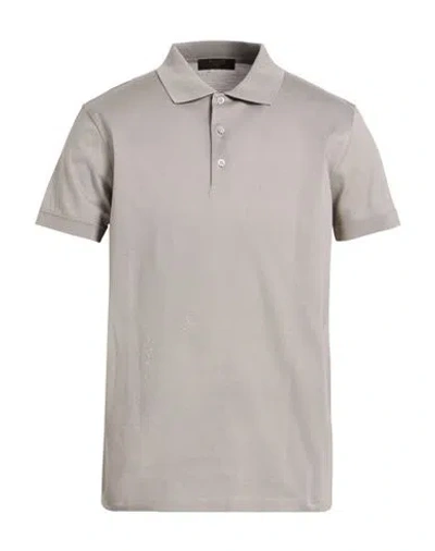 Moorer Man Polo Shirt Taupe Size 38 Cotton In Gray
