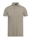 Moorer Man Polo Shirt Taupe Size 44 Cotton, Cashmere In Gray