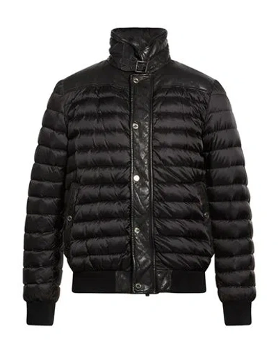 Moorer Man Puffer Black Size 38 Polyamide, Leather