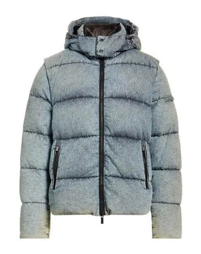Moorer Man Puffer Blue Size 42 Cotton