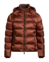 Moorer Man Puffer Brown Size 38 Polyamide In Animal Print