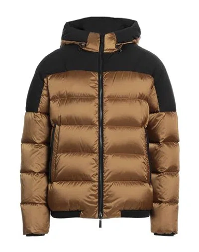 Moorer Man Puffer Camel Size 40 Polyamide, Polyurethane, Wool, Acrylic, Lycra In Beige