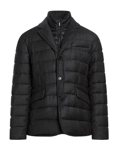 Moorer Man Puffer Charcoal Size 42 Virgin Wool, Polyamide, Wool In Black