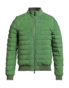 Moorer Man Puffer Green Size 48 Leather, Polyester In Green