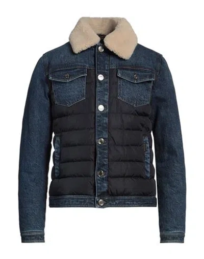 Moorer Man Puffer Midnight Blue Size 42 Cotton, Elastane, Polyester, Shearling