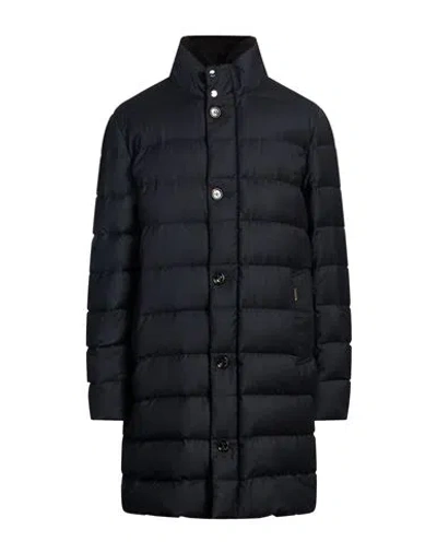 Moorer Man Puffer Midnight Blue Size 48 Virgin Wool, Cashmere In Animal Print